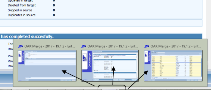 How to switch between multiple additional instances of OAKMerge