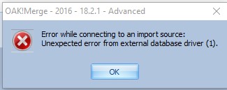 XLS connection error- database driver