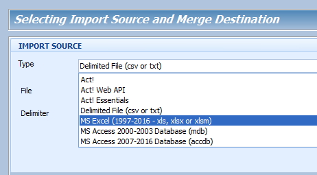 New XLS_XLSX_XLSM choice in the source menu