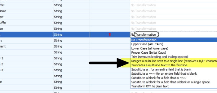 OAKMerge Remove Multiple lines Transformation