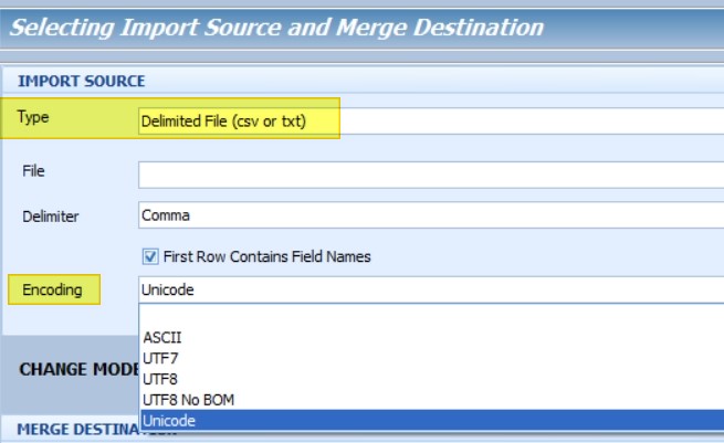 specify different file encodings 