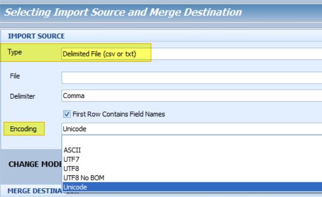 specify different file encodings 